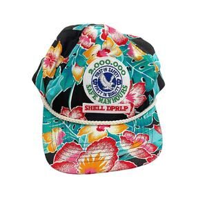 Vintage Trucker Hat OS Hawaiian Floral Trucker Hat
